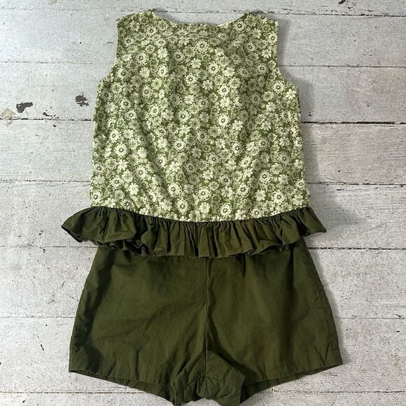 Vintage 50s/60s Floral Peplum And High Rise Short Set - Picture 7 of 10